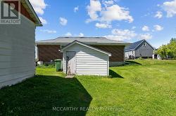 large garden shed side entrance view -