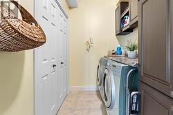 Laundry room with built-ins and closet -