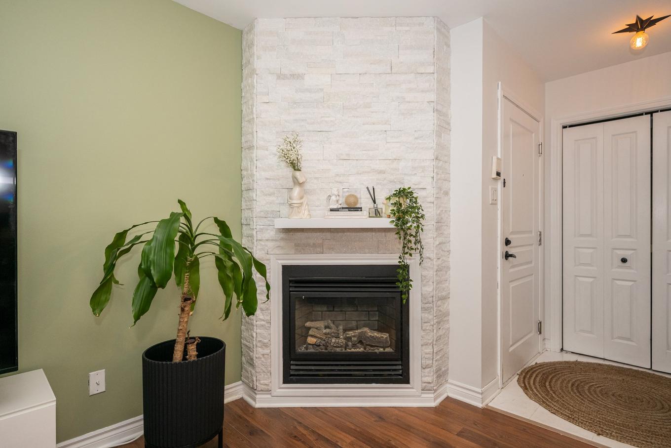Intérieur - 304-5241 Av. Eliot, Laval (Chomedey), QC - Indoor With Fireplace