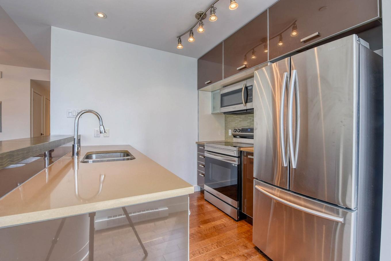 Kitchen - 1707-495 Av. Viger O., Montréal (Ville-Marie), QC - Indoor Photo Showing Kitchen With Double Sink