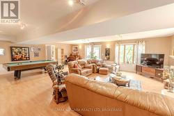 Lower level Rec Room w/ fireplace -