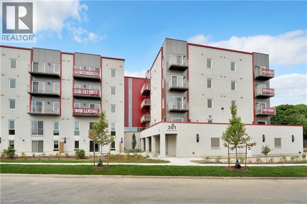 View of apartment building / complex - 301 Westmount Road W Unit# 205, Kitchener, ON - Outdoor With Balcony With Facade
