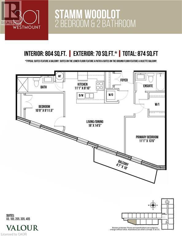 View of floor plan / room layout - 301 Westmount Road W Unit# 205, Kitchener, ON - Other