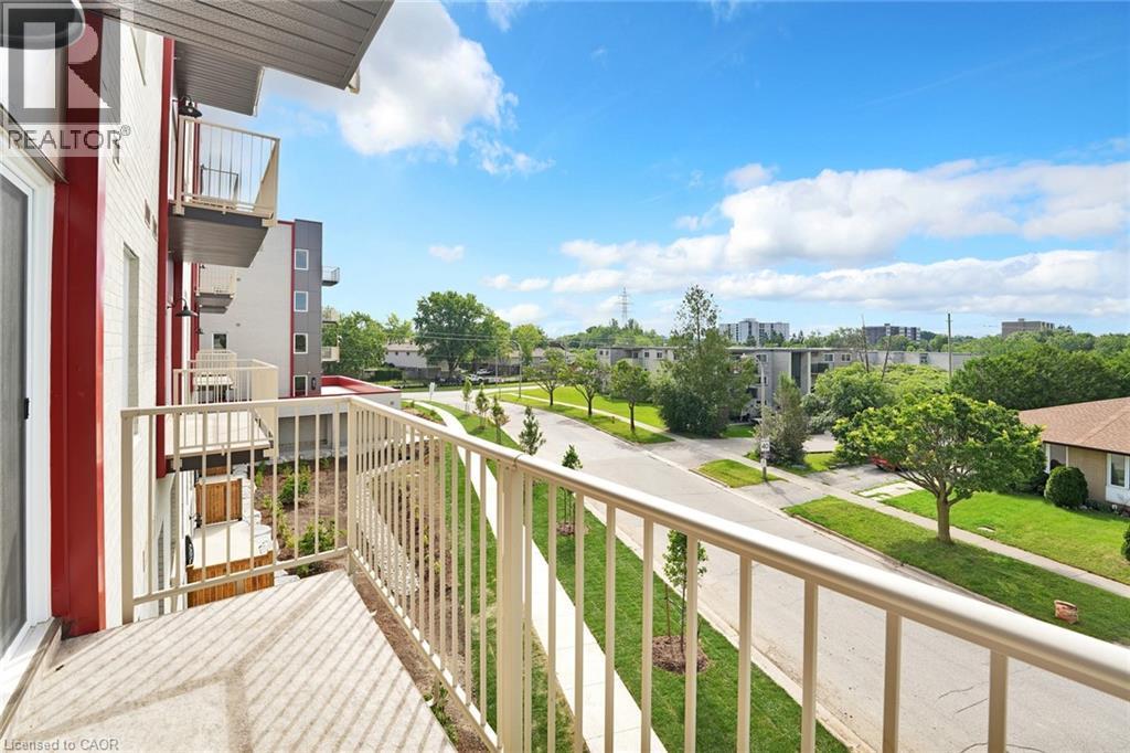 Balcony with south facing a residential view - 301 Westmount Road W Unit# 205, Kitchener, ON - Outdoor With Balcony With Exterior