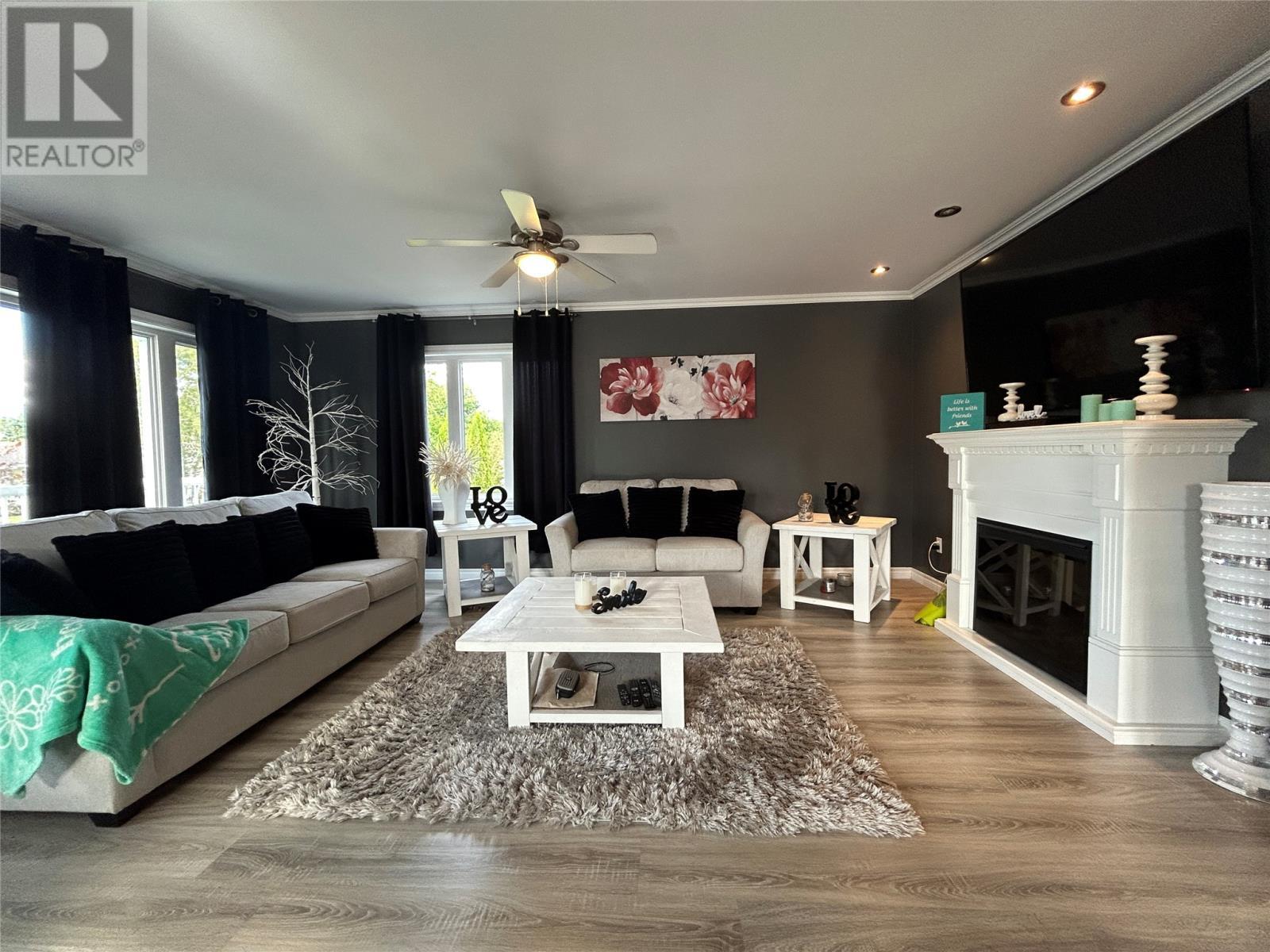 46 B Marshalls Drive, Bishop'S Falls, NL - Indoor Photo Showing Living Room With Fireplace