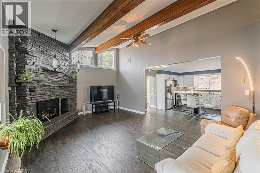 54 Grand Street, Port Dover, ON - Indoor Photo Showing Living Room With Fireplace