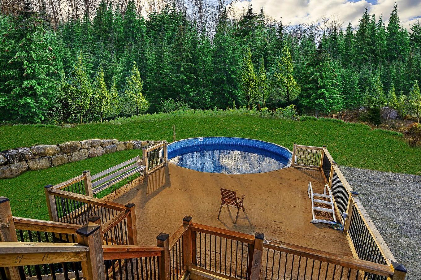 Piscine - 132 Ch. Du Domaine-Pépin, Amherst, QC - Outdoor With Above Ground Pool With Backyard