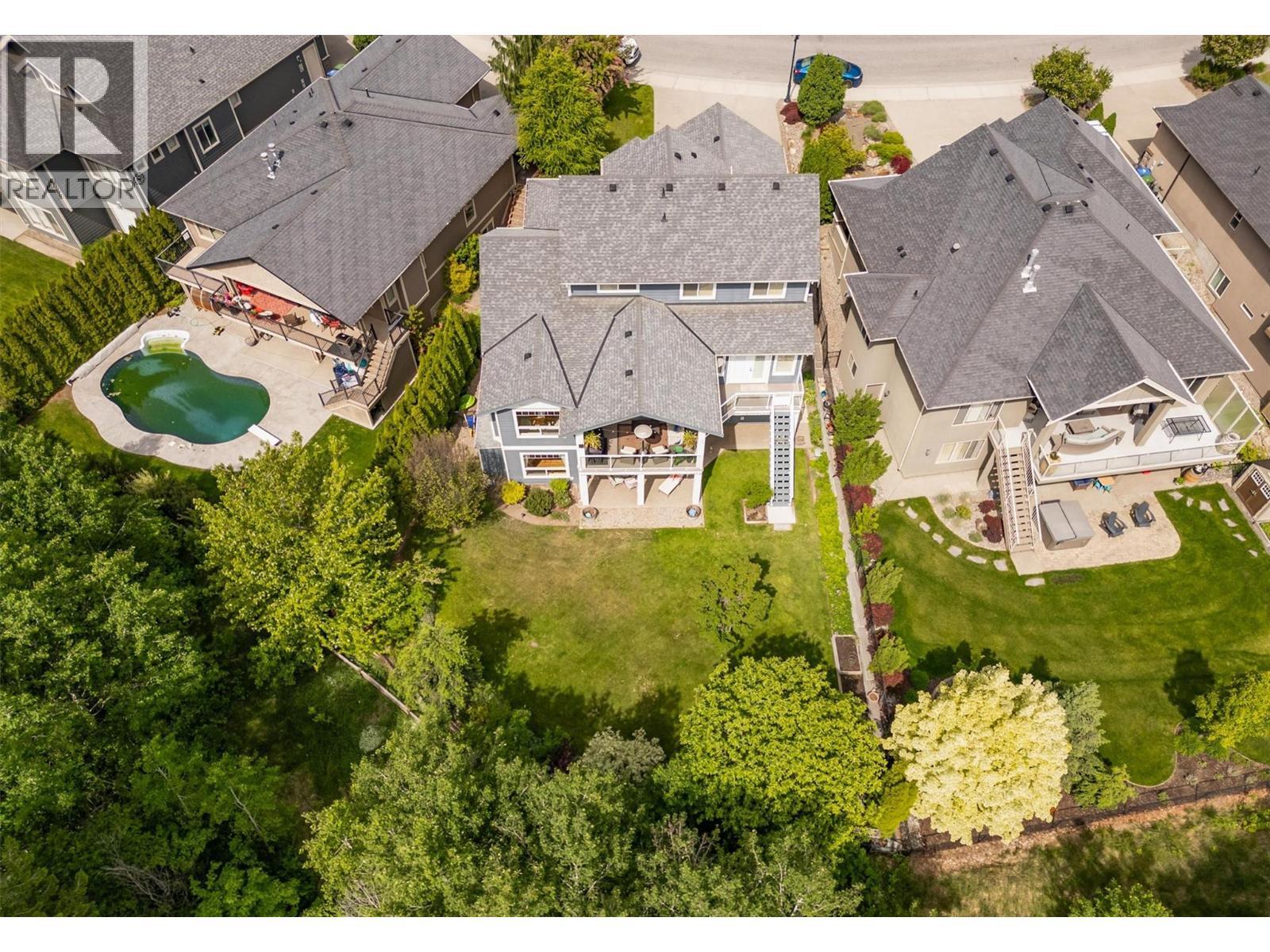 Very Private Yard Backing Onto Green Space - 2423 Paramount Drive, West Kelowna, BC - With View