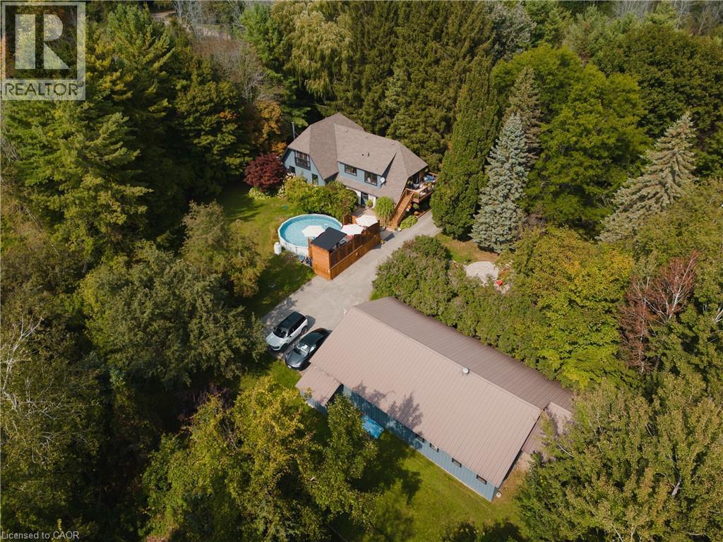 Aerial view of house and detached garage - 5794 Tenth Line, Erin, ON - Outdoor With View