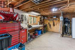 Workshop on back of attached garage -