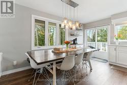Dining area with sliding doors to deck -