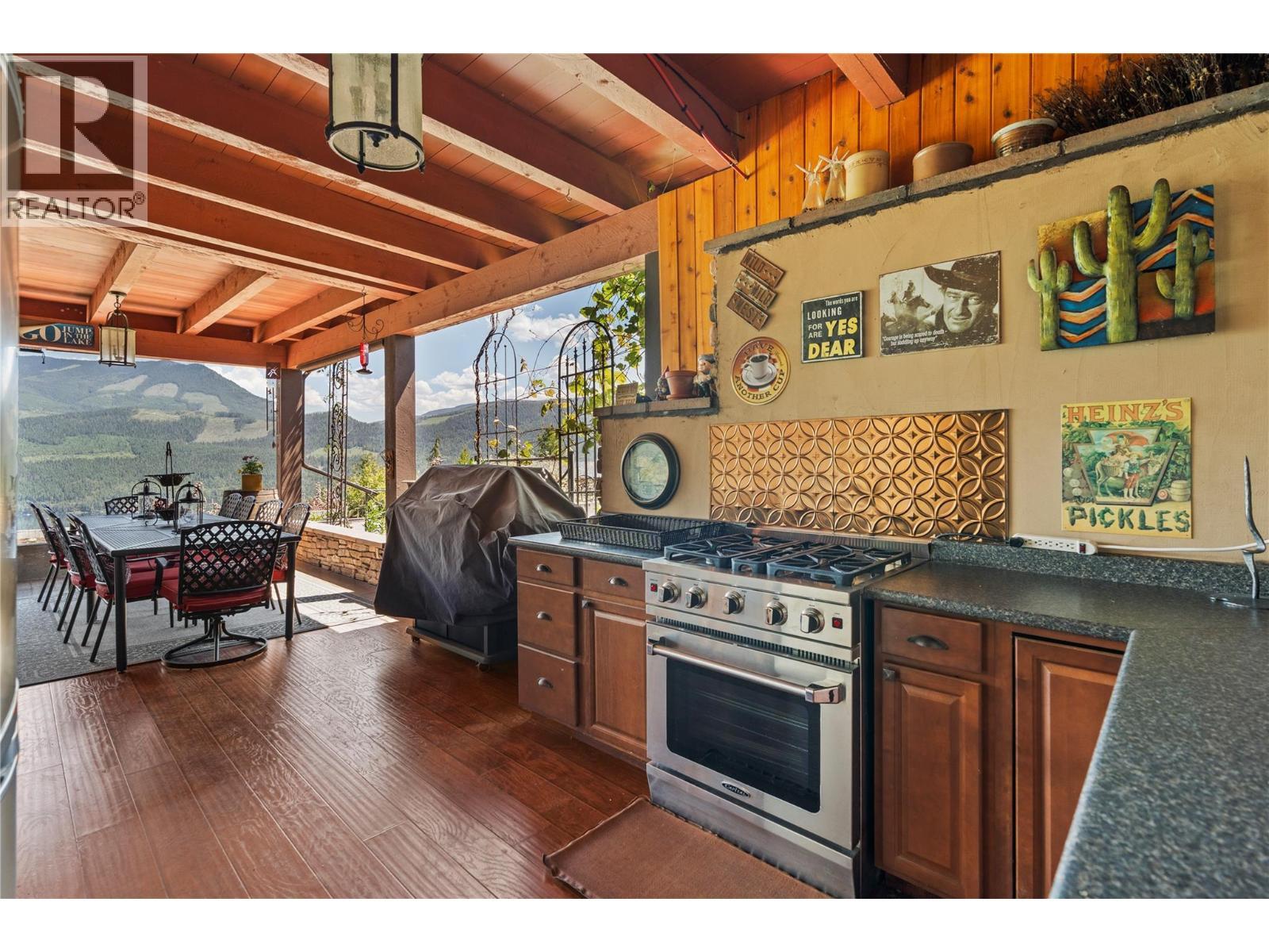 Lower level outdoor kitchen - 1309 Eagle Ridge Road, Lumby, BC - Indoor