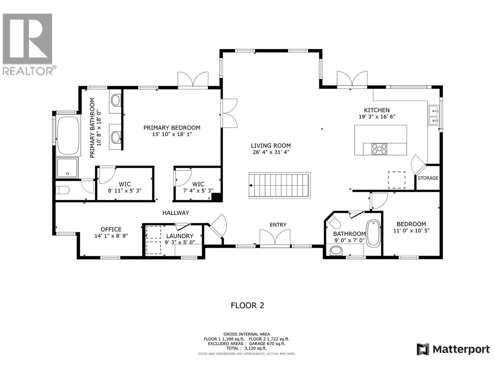 Upper level/main floor plan of the home - 1309 Eagle Ridge Road, Lumby, BC - Other