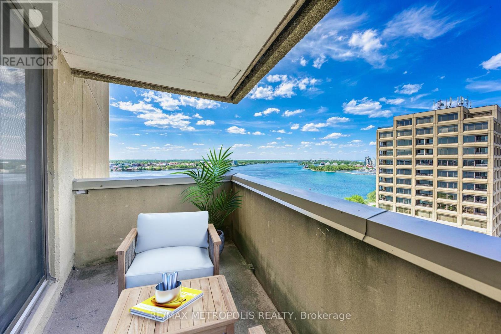 1408 - 155 Front Street N, Sarnia, ON - Outdoor With Body Of Water With Balcony With Exterior