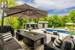 Pool shed with electrical panel -