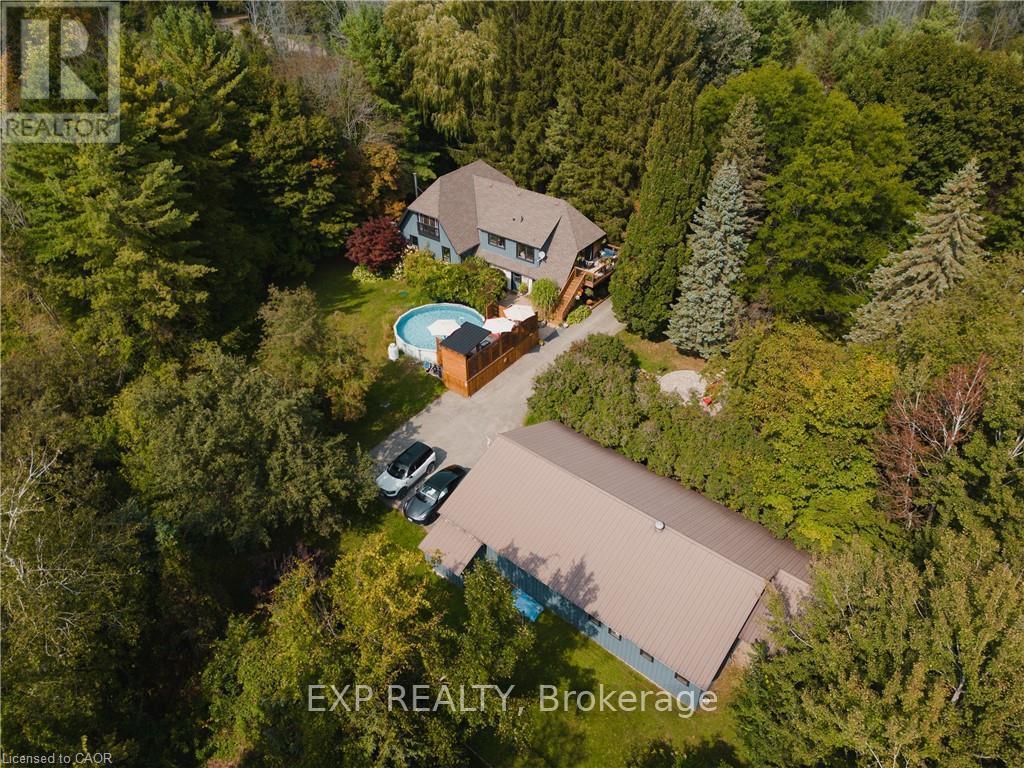 Aerial view of house and detached garage - 5794 Tenth Line, Erin, ON - Outdoor With View