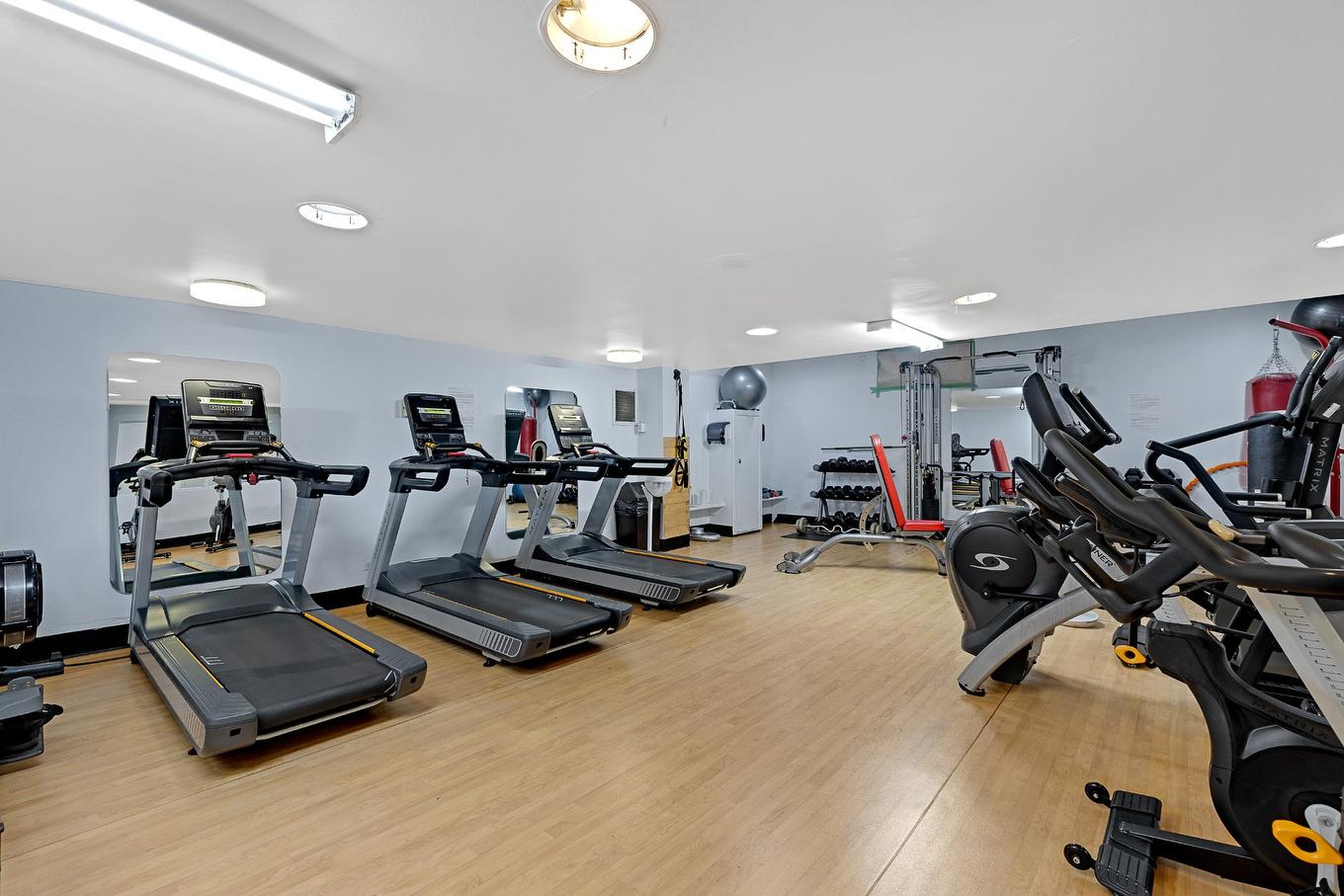 Exercise room - 807-5700 Boul. Cavendish, Côte-Saint-Luc, QC - Indoor Photo Showing Gym Room