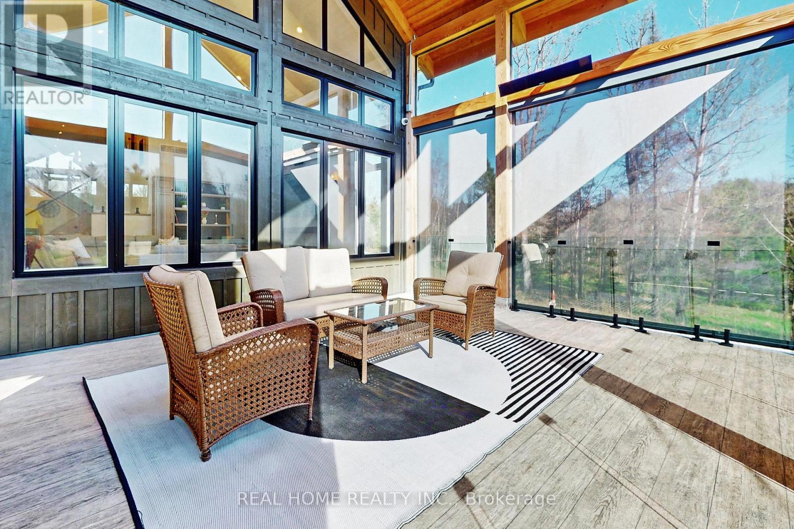 heated veranda with masquito nets closed - 8 Knowles Crescent, Seguin, ON - Outdoor With Deck Patio Veranda