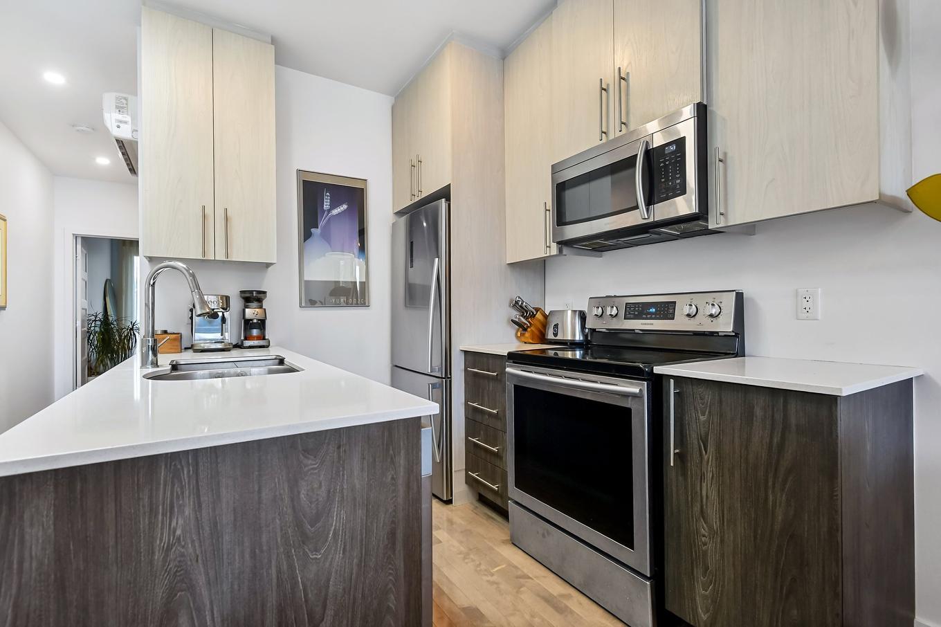 Kitchen - 302-3551 Rue St-Dominique, Montréal (Le Plateau-Mont-Royal), QC - Indoor Photo Showing Kitchen With Double Sink With Upgraded Kitchen