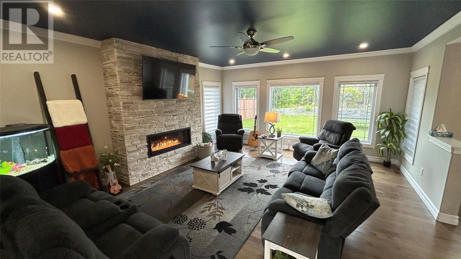 13 - 15 Simon Drive, Stephenville, NL - Indoor Photo Showing Living Room With Fireplace