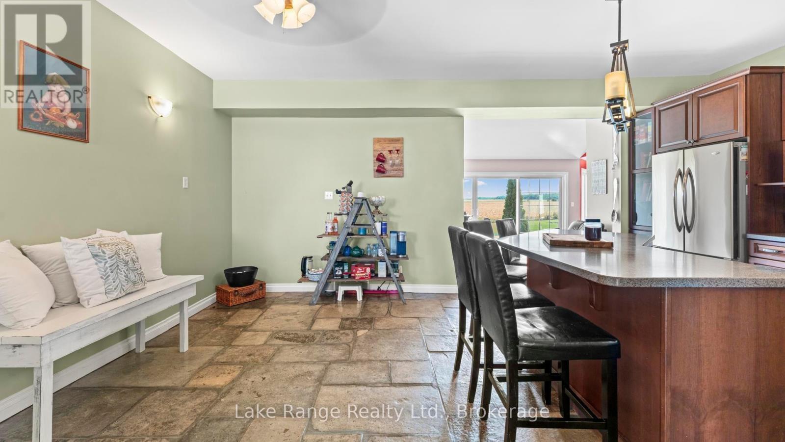 Kitchen w/stone floor, custom cabinets etc - 3622 Highway 21, Kincardine, ON - Indoor