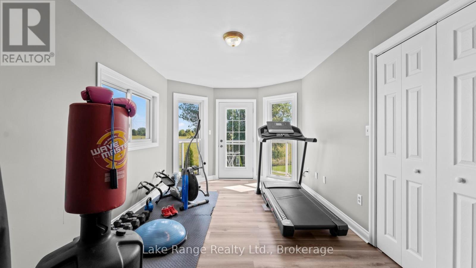 Gym or hobby area with balcony in primary bedroom - 3622 Highway 21, Kincardine, ON - Indoor Photo Showing Other Room