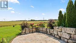 Stone patio and hot tub -