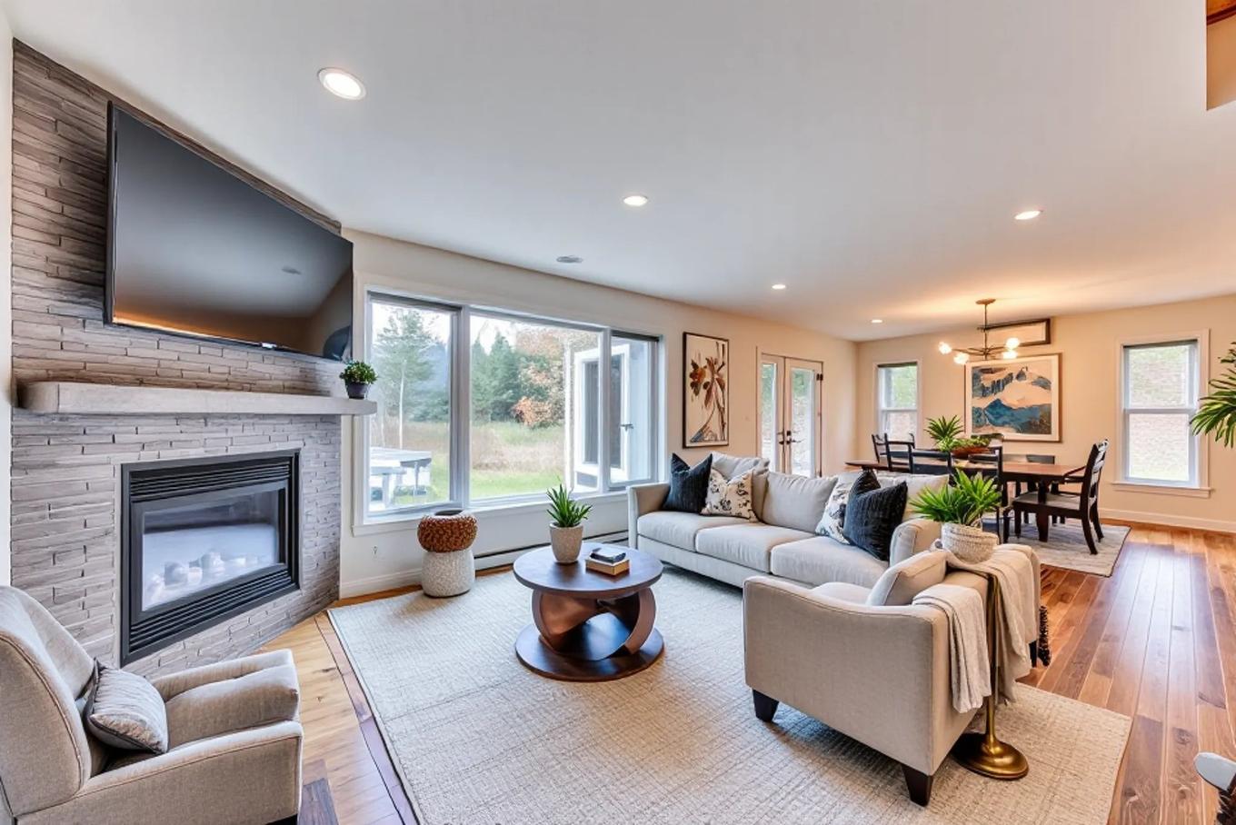 Salon - 600 Ch. Olivier, Saint-Côme, QC - Indoor Photo Showing Living Room With Fireplace
