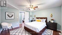 Virtually staged primary bedroom -