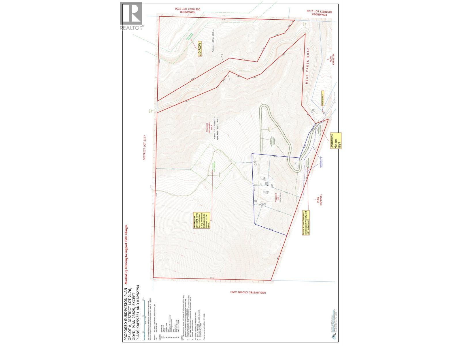 Lot A - 944 Bear Creek Road Lot# Proposed, West Kelowna, BC