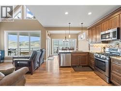 The kitchen, dining and living room -