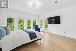 The Primary Bedroom Features Expansive Windows -