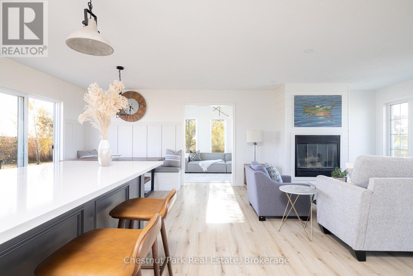 324310 Sideroad 27 Road, Meaford, ON - Indoor Photo Showing Living Room With Fireplace