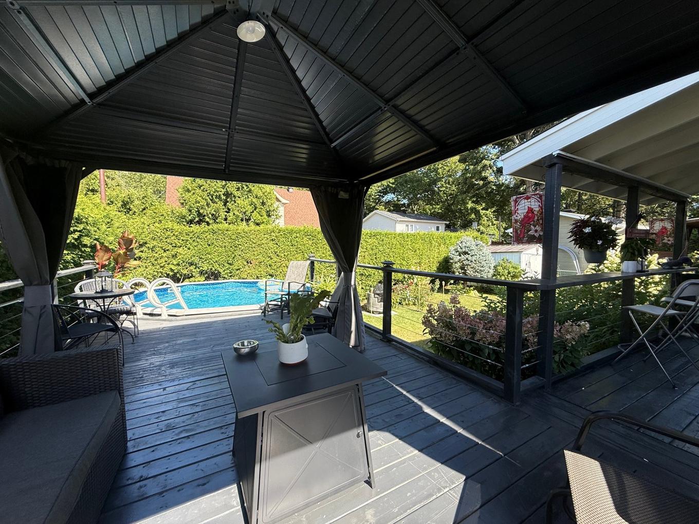 Terrasse - 530 Rue Arthur-Priem, Saint-Roch-De-Richelieu, QC - Outdoor With Above Ground Pool With Exterior
