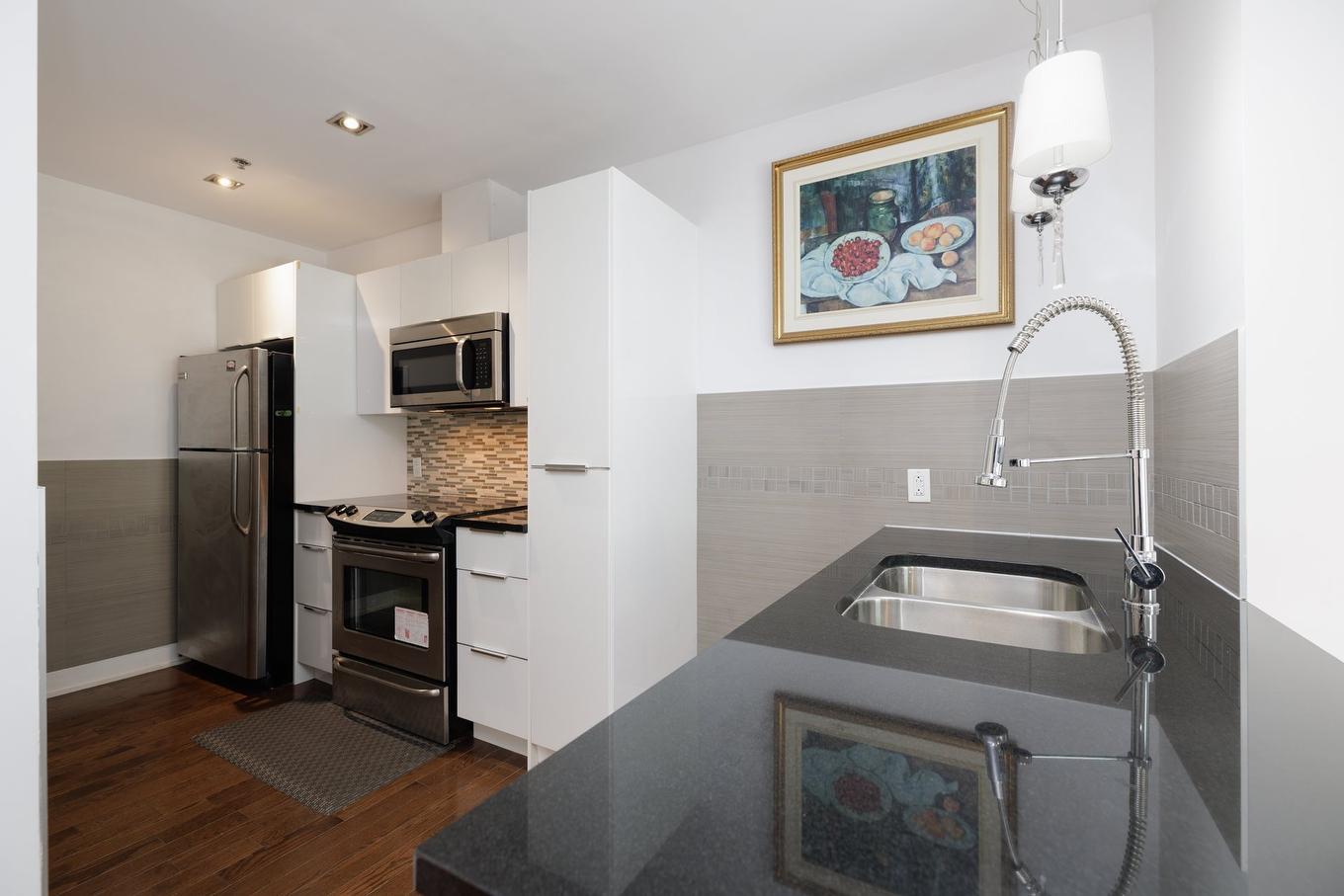 Cuisine - 102-3300 Boul. Cavendish, Montréal (Côte-Des-Neiges/Notre-Dame-De-Grâce), QC - Indoor Photo Showing Kitchen With Double Sink