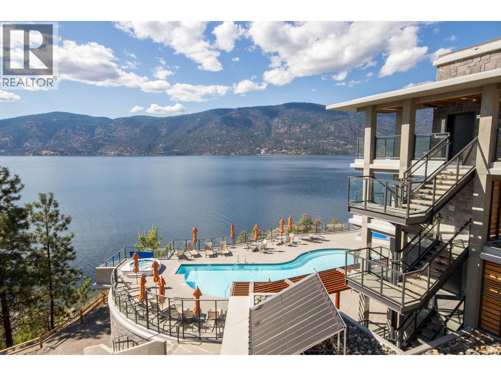 Lake Club Amenity Centre - 1502 Marble Ledge Drive, Lake Country, BC - Outdoor With Body Of Water With In Ground Pool With Deck Patio Veranda With View