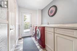 Laundry room with side entrance -