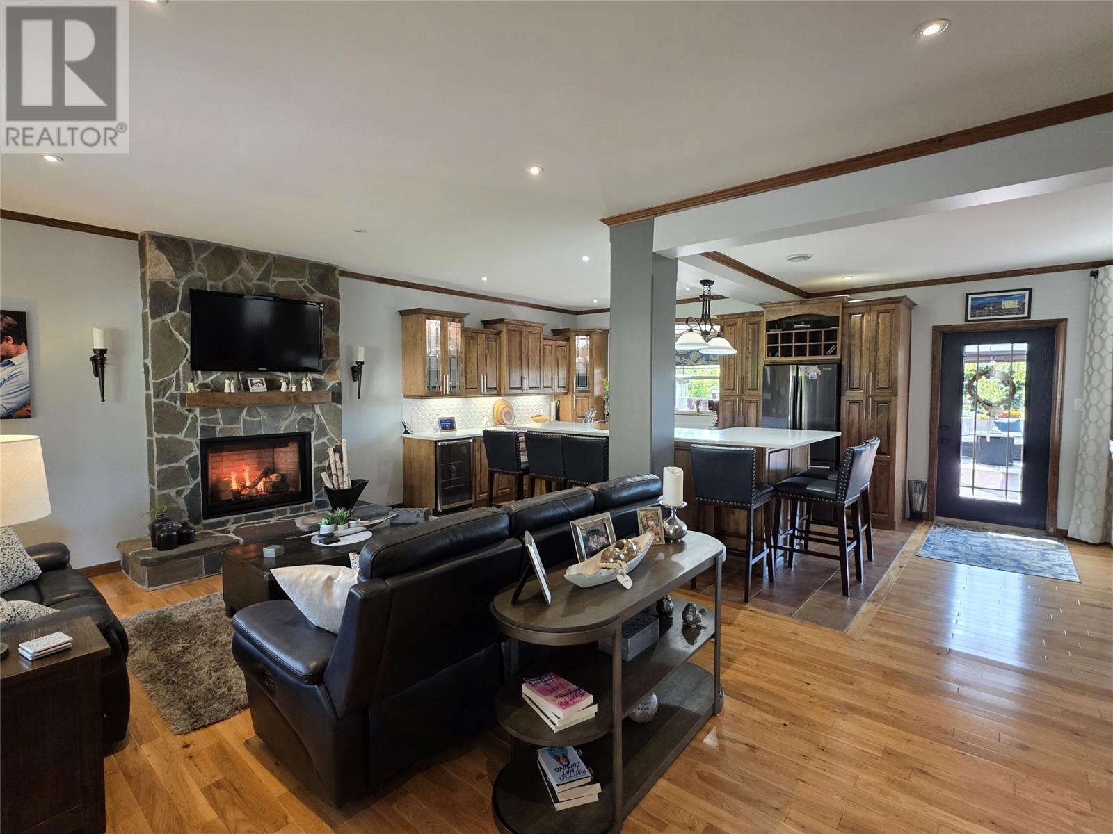 19 Raymond Heights, Corner Brook, NL - Indoor Photo Showing Living Room With Fireplace
