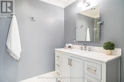 Full bathroom on lower level -