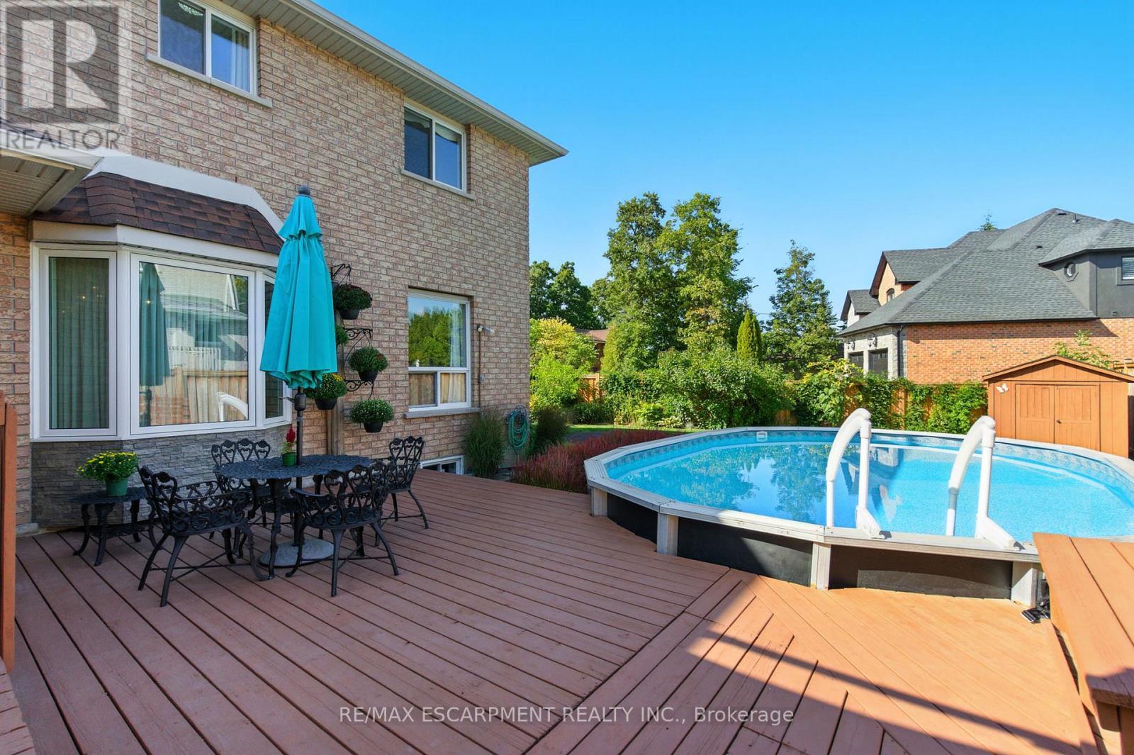 10 Shadowdale Drive, Hamilton, ON - Outdoor With Above Ground Pool With Deck Patio Veranda
