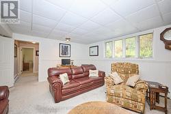 Rec room with lots of natural light on lower level -