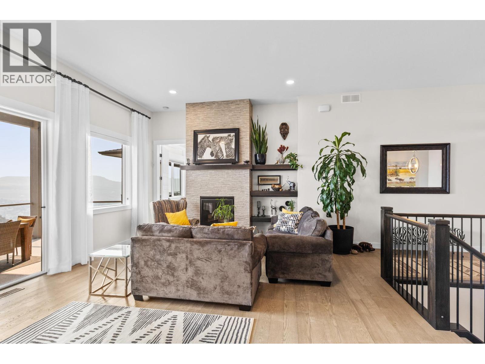 5056 Turtle Pond Place, Vernon, BC - Indoor Photo Showing Living Room With Fireplace
