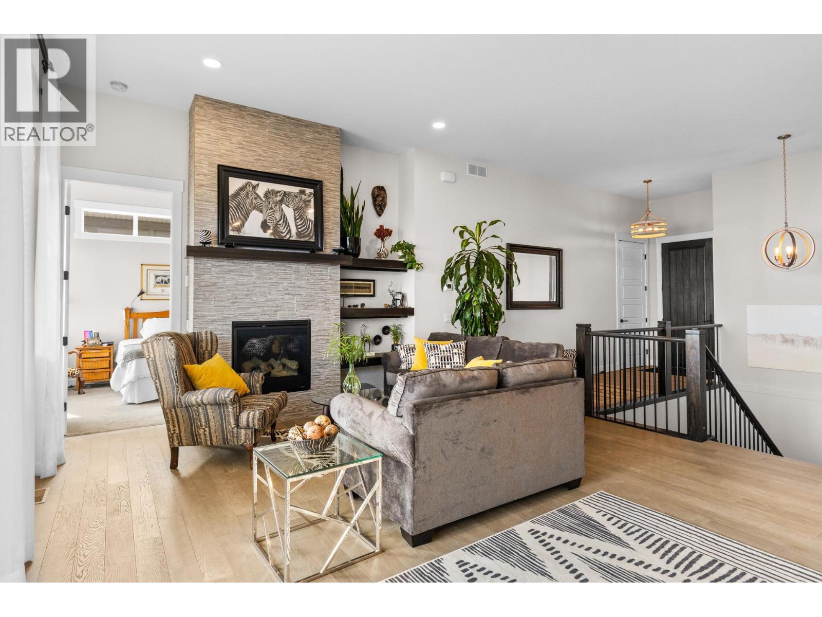 5056 Turtle Pond Place, Vernon, BC - Indoor Photo Showing Living Room With Fireplace