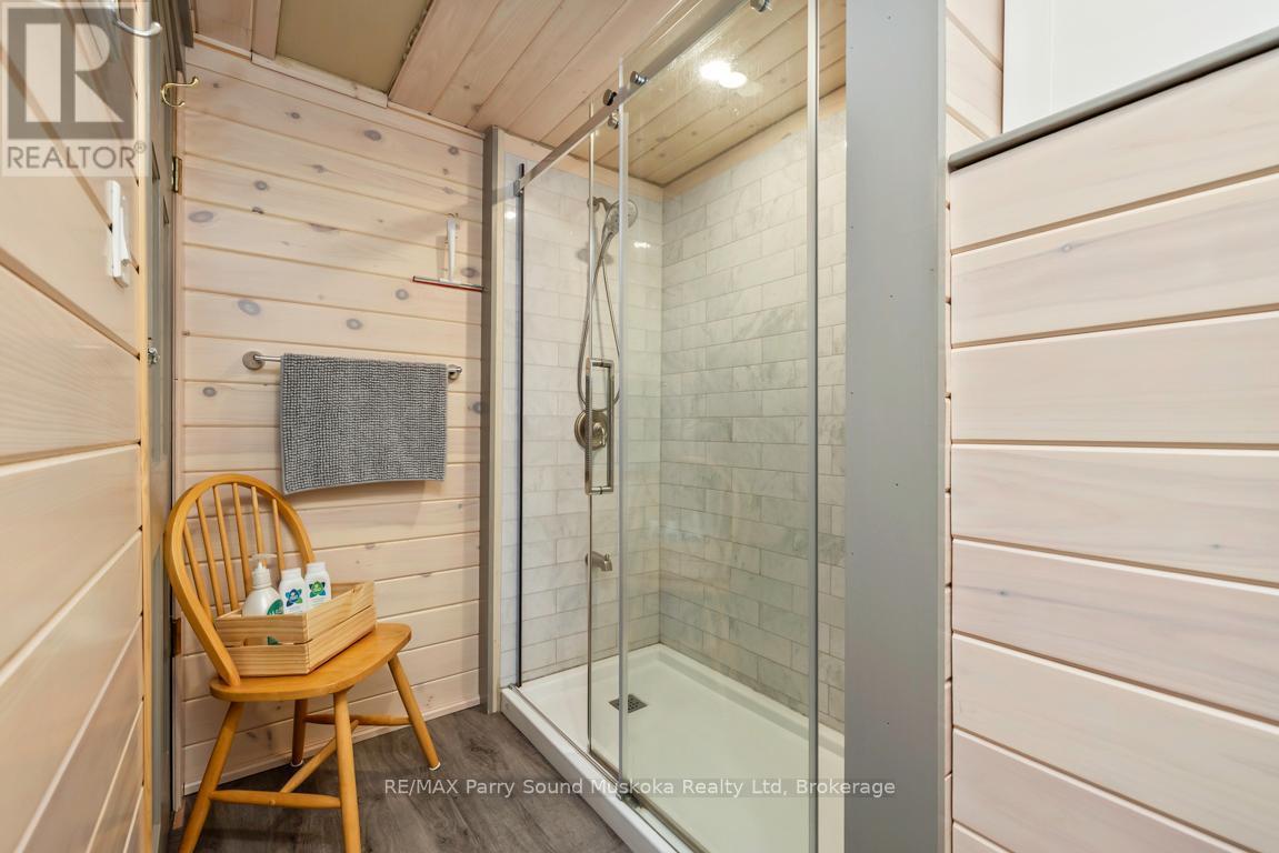 Custom glass shower enclosure - 78 Captain Estates Road, Whitestone (Hagerman), ON - Indoor Photo Showing Bathroom