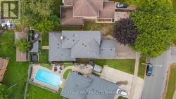 Top view of house and neighbours pool -