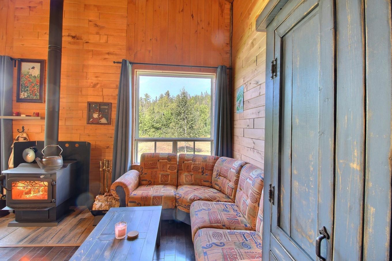 Living room - 104 Ch. De L'Étang, Petit-Saguenay, QC - Indoor Photo Showing Living Room With Fireplace