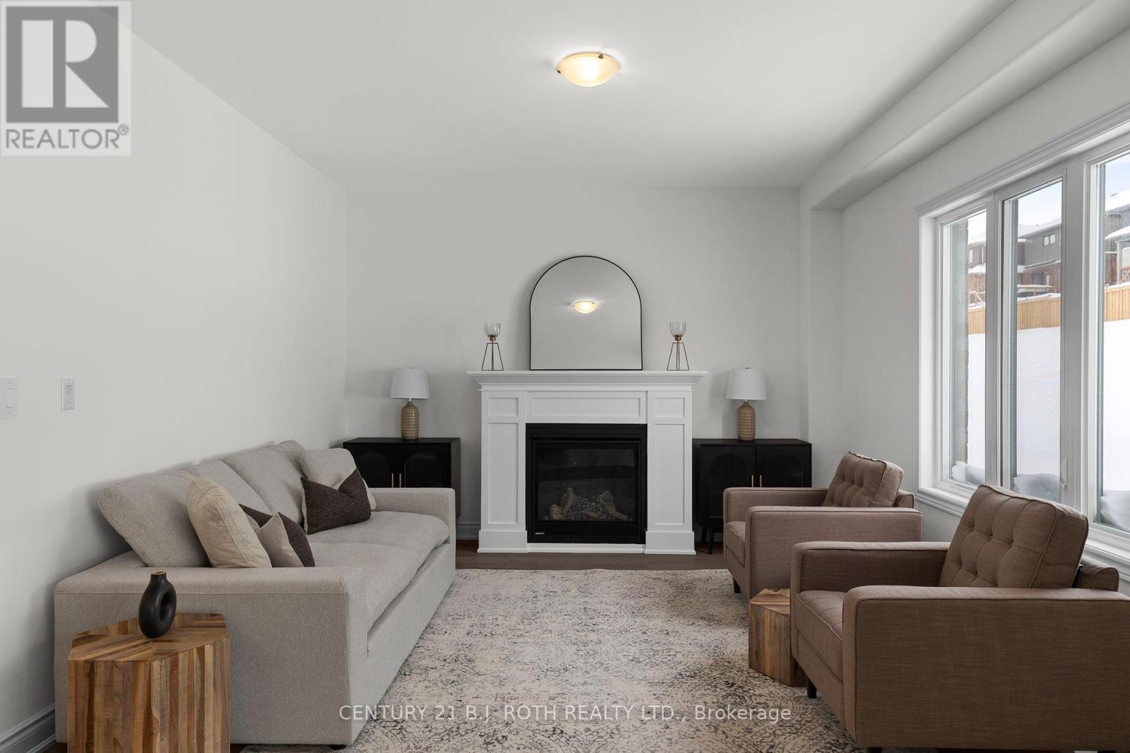 2974 Monarch Drive, Orillia, ON - Indoor Photo Showing Living Room With Fireplace