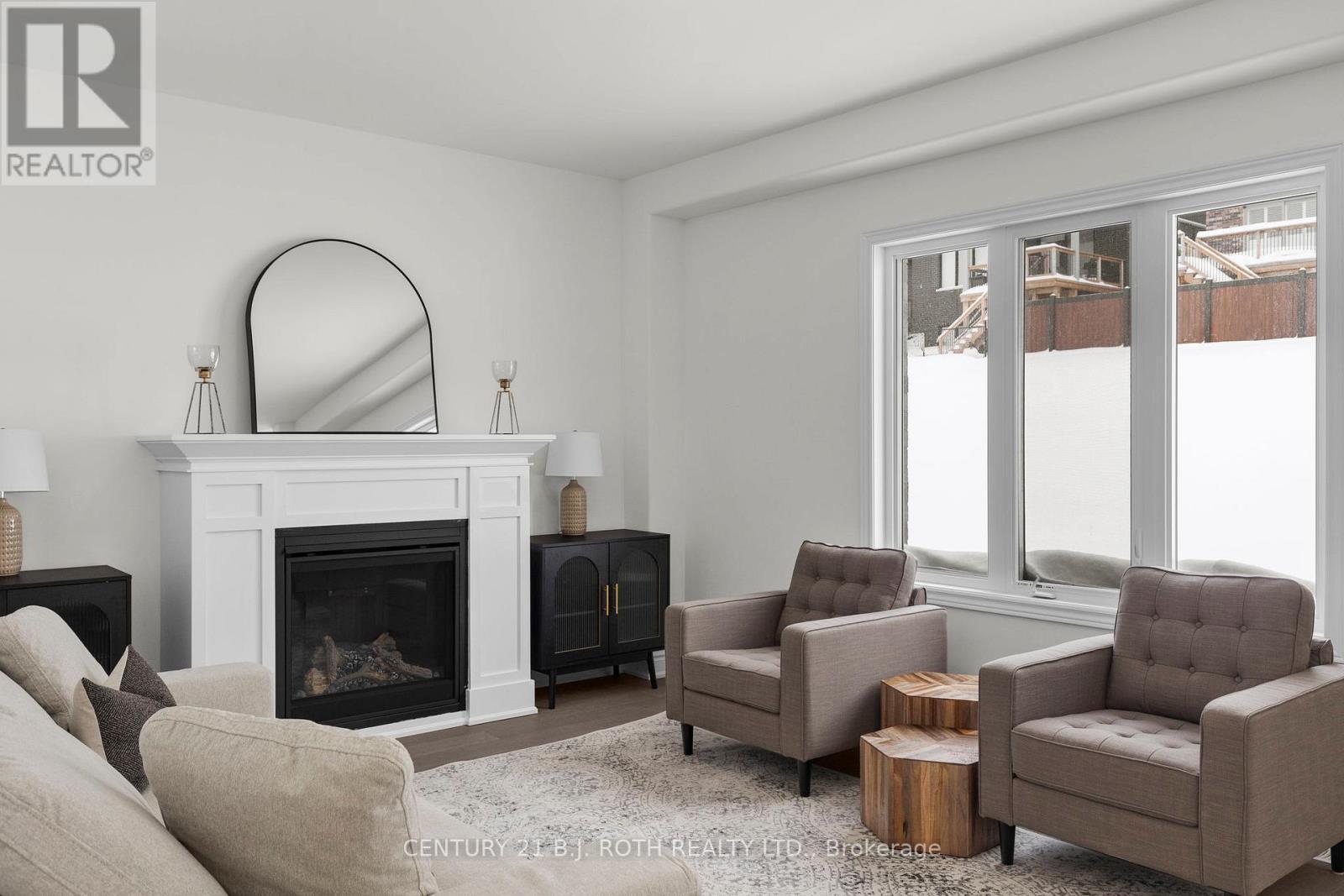 2974 Monarch Drive, Orillia, ON - Indoor Photo Showing Living Room With Fireplace