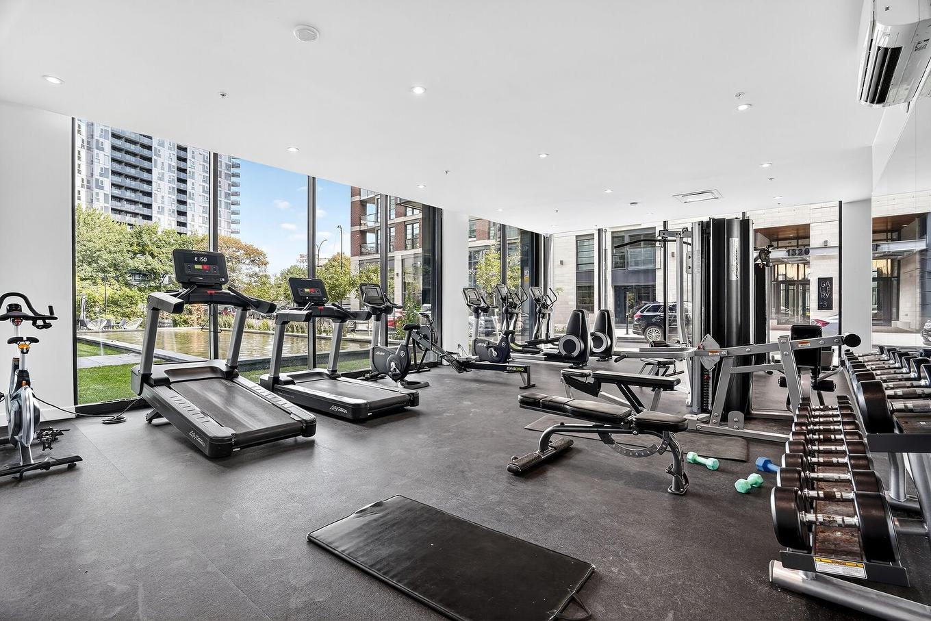Exercise room - 603-1228 Rue Des Bassins, Montréal (Le Sud-Ouest), QC - Indoor Photo Showing Gym Room