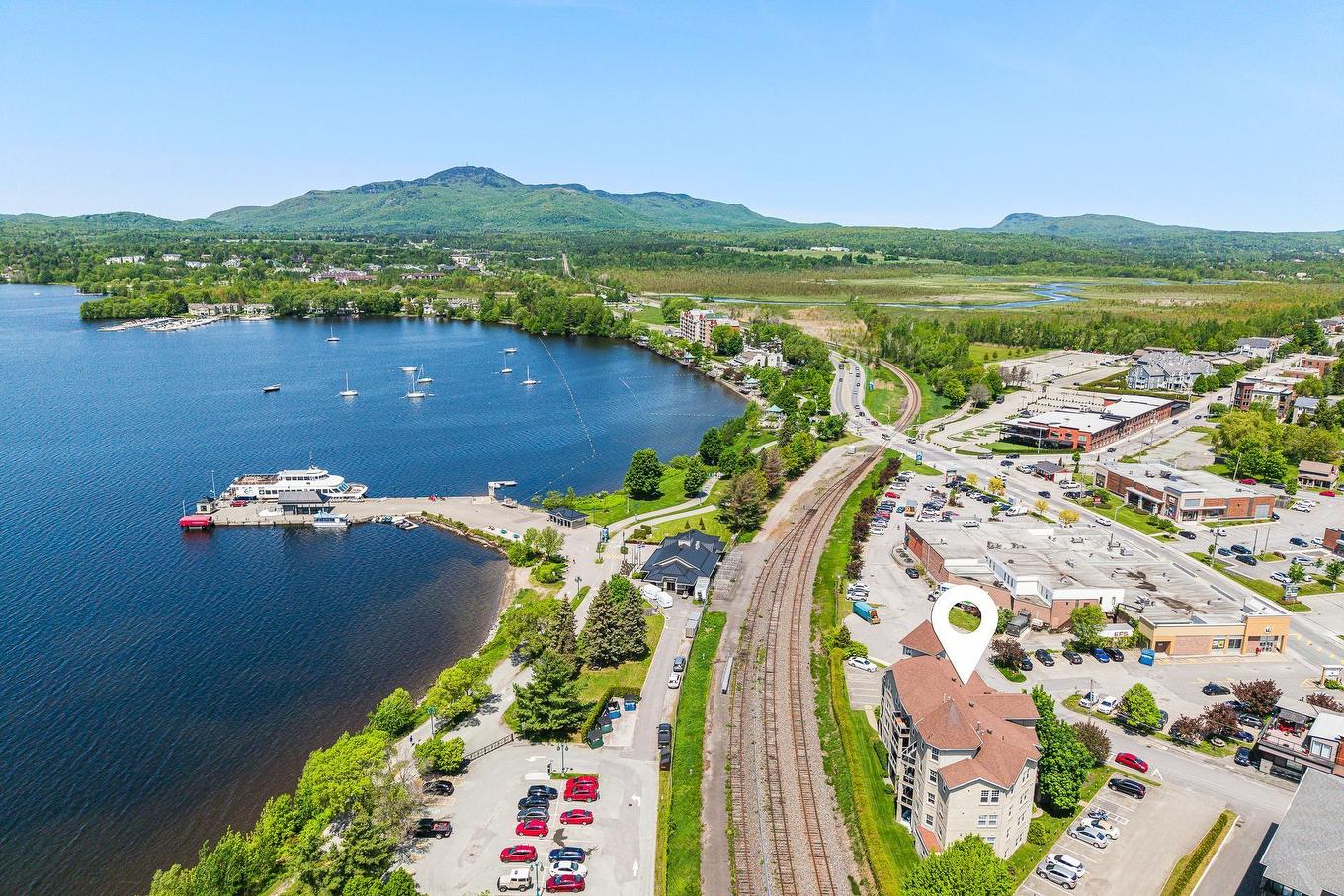 Photo aérienne - 201-60 Rue Du Lac, Magog, QC - Outdoor With Body Of Water With View